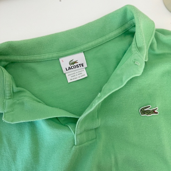 💚 VINTAGE LACOSTE GREEN LONG SLEEVE UNISEX POLO MADE IN FRANCE PERU - Picture 4 of 7